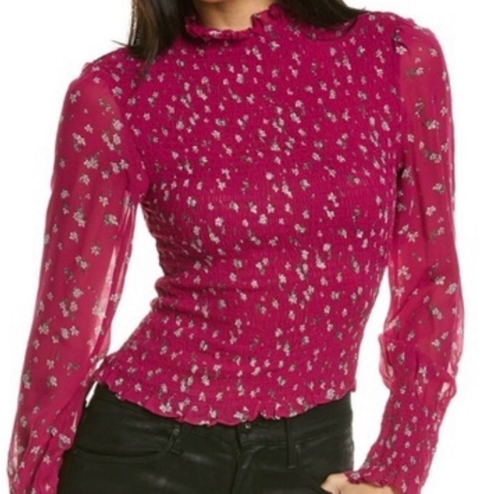 rag & bone Kayden Smocked Floral Blouse
